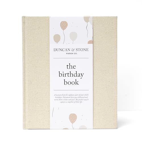 Birthday Memory Book- Elegant Birthday Journal - Baby Journal to Record Milestones, Photos, Letters & More - Baby Memory Gift for Parents(80 Pages)