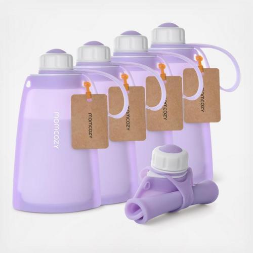 Momcozy, 5-Piece Silicone Milk Storage Bags | Zola Baby