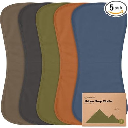 Organic Burp Cloths Baby Boy & Girl, 5-pack Cotton Burp Rags (Basic)