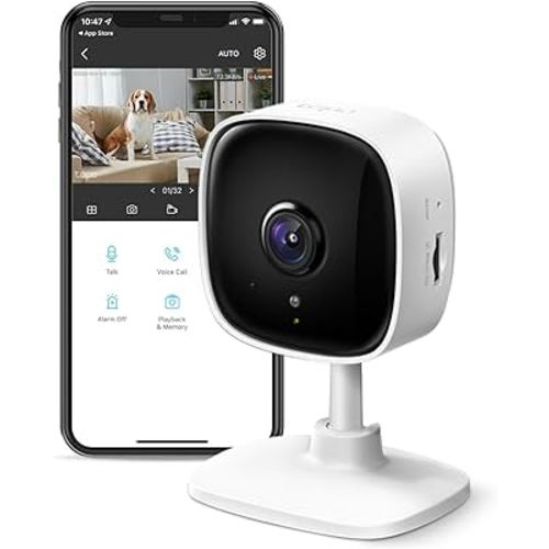 TP-Link Tapo 1080P Indoor Security Camera for Baby Monitor, Dog Camera w/Motion Detection, 2-Way Audio Siren, Night Vision, Cloud & SD Card Storage, Works w/Alexa & Google Home (Tapo C100)