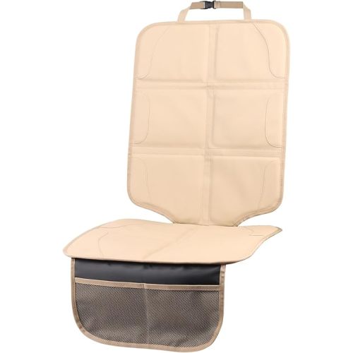 Car Seat Protector, Extra Thick Car Seat Covers Non-Slip Waterproof Mat Pad Leaving No Imprints Marks for Child Baby Pet Truck SUV Automobile (Beige-A)