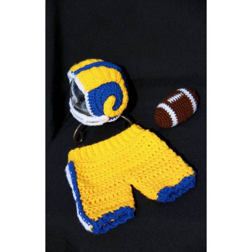 Crochet La Rams Baby Photo Prop, Super Bowl Champions, NFL,Newborn, Helmet, Pants, Football, Gift, Baby Shower.