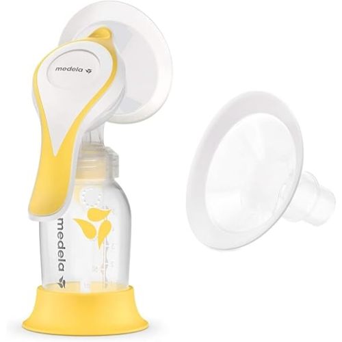 Medela Manual Breast Pump with Flex Shields Harmony Single Hand Pump and 2 Pack PersonalFit Flex 30mm Breast Shields
