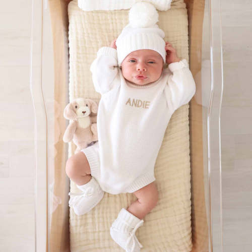 Personalized Knit Sweater Bubble Romper | Snow