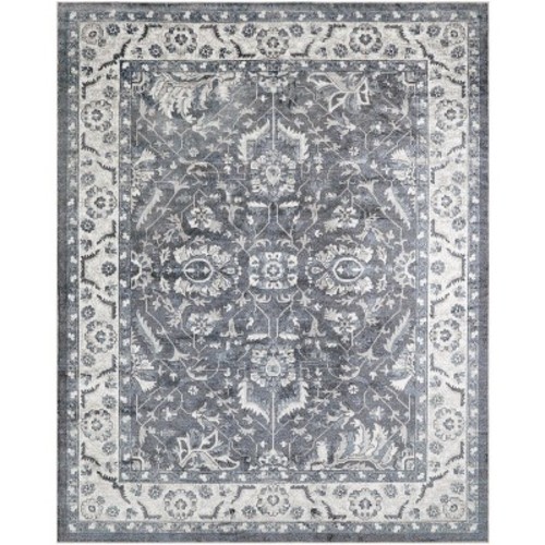 Nourison Astra Machine Washable 9' x 12' Slate Vintage Indoor Flatweave Rug