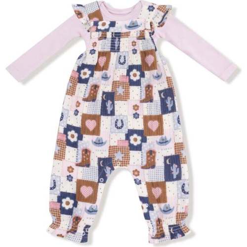 Smocked Overall Set, Patchwork Cowgirl - Angel Dear | Maisonette