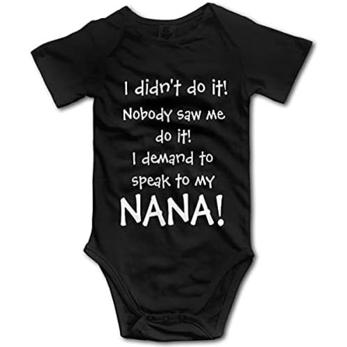 Infant I Demand to Speak to My Nana Summer Baby Bodysuits Cotton Clothing 6mo-24mo