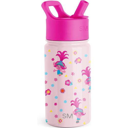 Simple Modern Kids Summit Water Bottle with Straw Lid | Trolls 14oz Stainless Steel Cup Insulated Tumbler Tumbler for Toddlers, School | Trolls Poppy Mashup