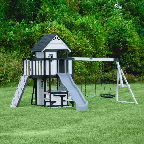 White Canyon Creek Outdoor Wooden Swing Set