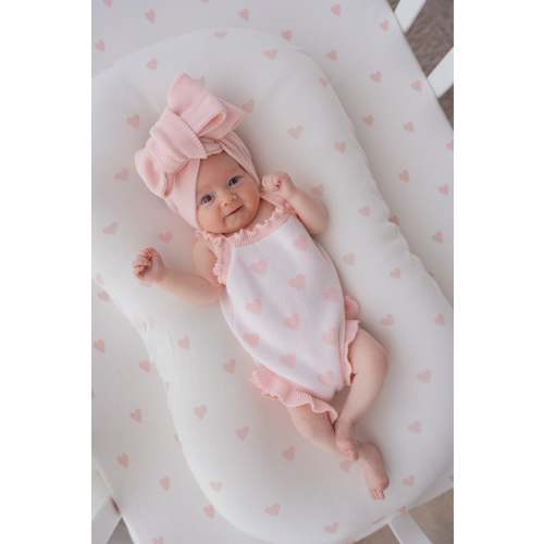 Knit Singlet Romper | Pink Hearts – Little and Fern
