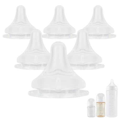 Silicone Nipple for Pigeon Bottle,Size M,Medium Flow Baby Bottle Nipples,3m+ 6 Count