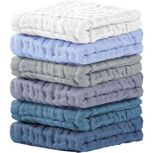 Amazon.com : Cuddle Campus Baby Washcloths 6 Packs, Muslin Washcloths Baby,Cotton Burp Cloths, Extra Absorbent and Soft Wash Clothes for Newborns, 12x12 Inches : Baby