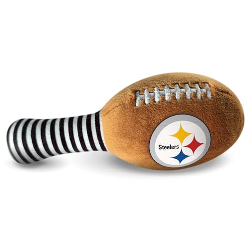 Pittsburgh Steelers Plush Football Rattle by Smilo - Officially Licensed NFL Baby Rattle Toy - Soft Baby Rattle with Bell - for Babies and Toddlers from 3 Months