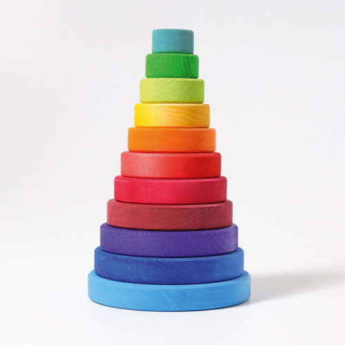 Grimm's Stacking Tower Conical Large - Rainbow (PRE-ORDER LATE OCTOBER ARRIVAL)