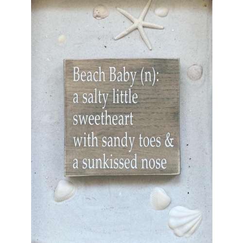Beach Baby Wood Sign: Coastal Nursery Decor