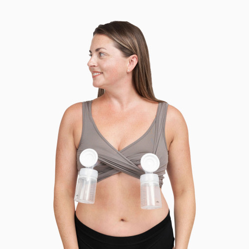 Larken Larken X Nursing + Hands-Free Pumping Bra - Stone, XXL