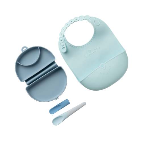 Sili Mini Go: Silicone Travel Meal Set - Blue Banana