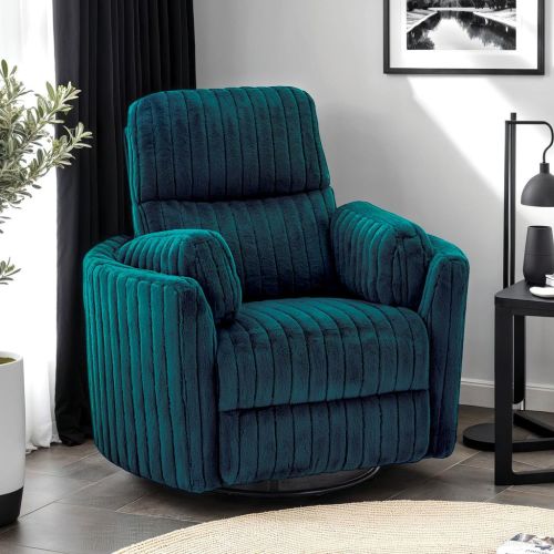 Belper Power Glider Recliner with Swivel In Dark Teal by Furniture of America | 1StopBedrooms
