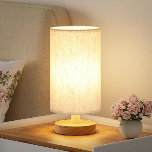 9" Small Table Lamp for Bedroom - Inline Control with 3000K Bulb