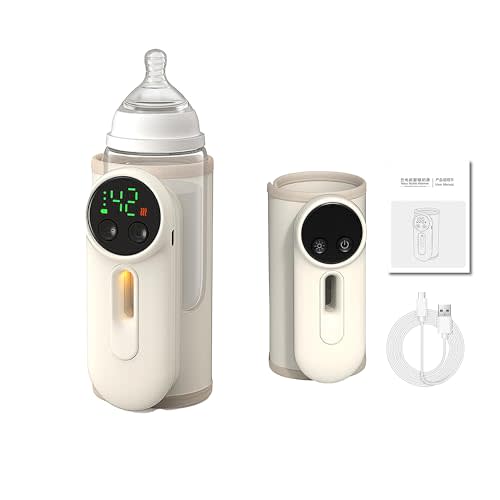 Portable Baby Bottle Warmers, Portable Bottle Warmer for Travel, Upgraded Baby Milk Warmer for Breastmilk or Formula, Bottle Warmer On The Go with Milk Volume Window, 6 Temperature Control, 8000 MAh