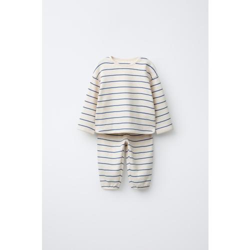 WAFFLE SHIRT AND JOGGER SET WAYAS - Ecru / Blue | ZARA United States