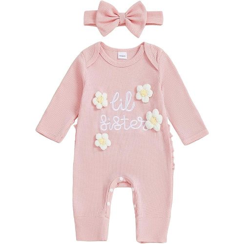 PUHHAPIEY Newborn Baby Girl Coming Going Home Clothes She's Here Romper