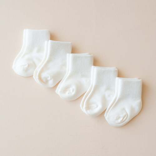 Bamboo Quarter Socks Combo 5-Pack in Cloud | Kyte Baby