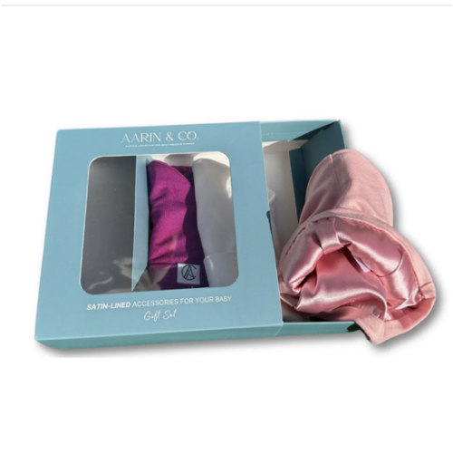 Newborn Satin Lined Jersey Beanie Gift Set-Girl – Aarin & Co.