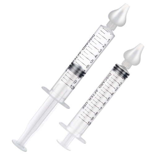Baby Nasal Aspirator,2 PCS Portable Baby Nasal Irrigator Syringe with Cleanable and Reusable Silicone Nasal Suction Tip