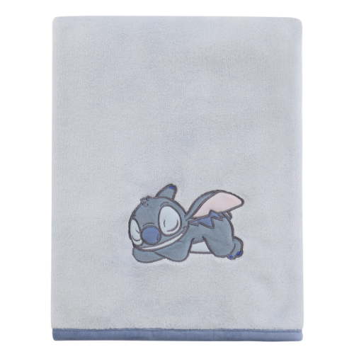 Stitch Appliqued Baby Blanket, Blue, Infant Boy
