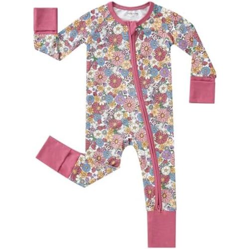 pureborn Baby Infant Boys Girls Zipper Sleeper Snug Fit Viscose from Bamboo Pajamas 0-24 Months