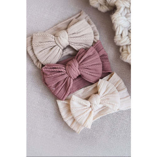 Large Soft Cable Knit Bow | Caden Lane