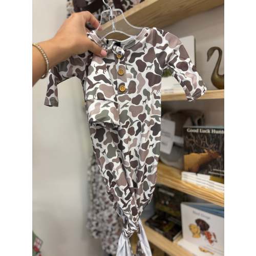 Animal Camo Baby Gown + Hat