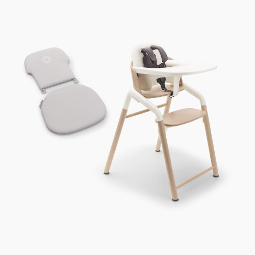 Bugaboo Giraffe Complete High Chair with Baby Pillow Bundle - Natural Wood/White