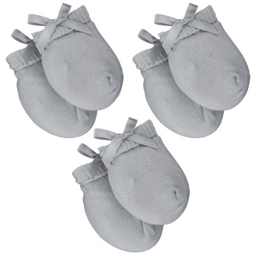 Unconditional Mom Unisex Adjustable Preemie Grey Socks with Cuff and Bow