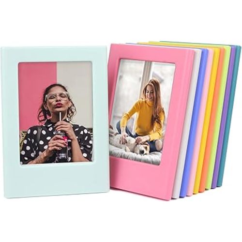 Refrigerator Magnets Photo Frame, Fridge Magnetic Photo Frame for Polaroid Fujifilm Instax Mini Film, 10 Colors, Pack of 20.