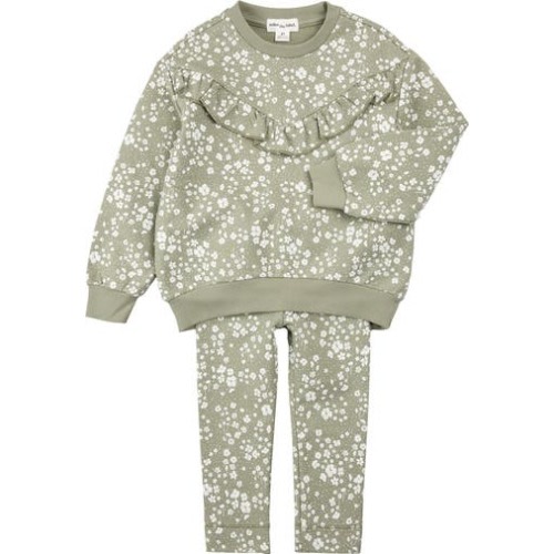 Floral Ruffle Sweatshirt & Leggings Set, 12M