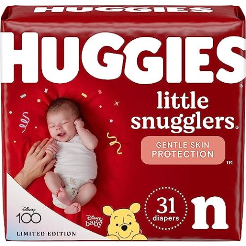 Huggies Little Snugglers Baby Diapers, Size Newborn (up to 10 lbs), 31 Ct, Newborn Diapers - Newborn (31 Count)