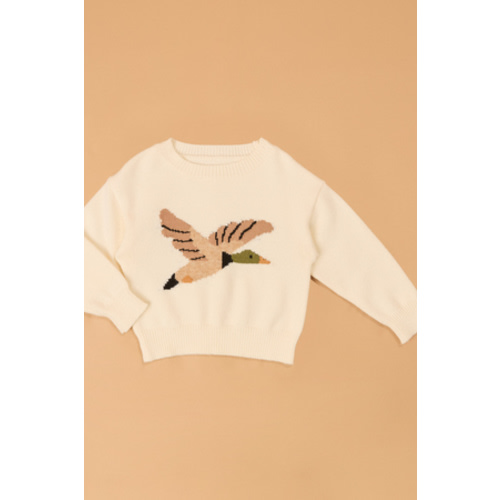 Little Mallard Pullover Sweater in Ivory | AS Kids