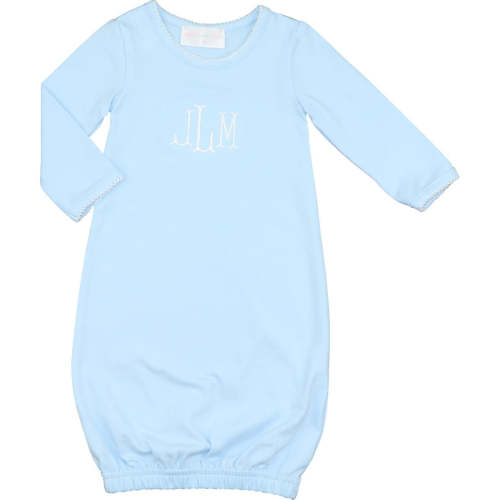Blue Knit Baby Gown