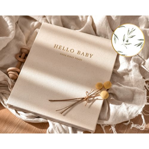 Peachly Unisex Baby Memory Book (USA) - Photo Keepsake to Record Milestones & Firsts Gender Neutral