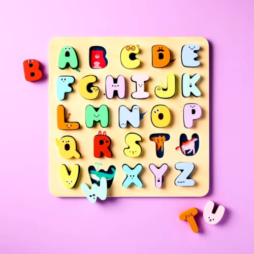 Wooden ABC Puzzle - 27pc - Gigglescape™: Alphabet Peg Toy, Educational for Toddlers, Fine Motor Skills