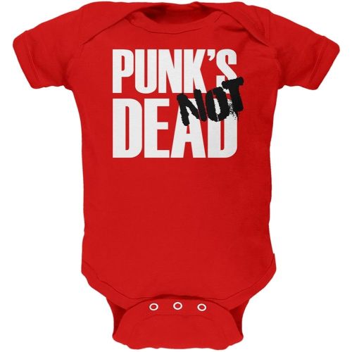 Old Glory Punk's NOT Dead V4 Red Soft Baby One Piece - 3-6 Months
