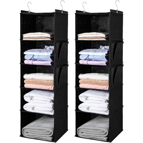 Hanging Closet Organize and Shelves,5-Hanging Shelf (2Black)