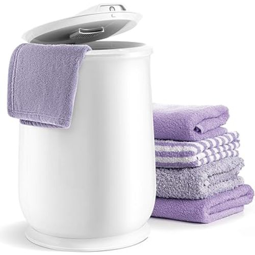 Tangkula Towel Warmer Bucket, 21L Towel Warmer with Flip-Top Lid, 1H Auto Shut Off, Fits up to 2 Oversized 45" x 70" Towels, Hot Towel Heater for Blankets, Bathrobes, with Safety Lock (White, 21L)