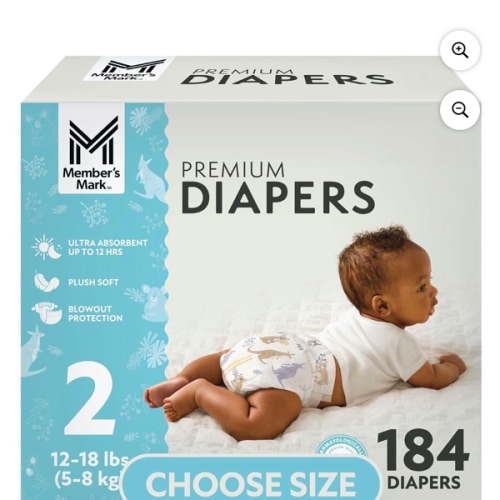 Member's Mark Premium Baby Diapers, Sizes Newborn - 8 - Samsclub.com