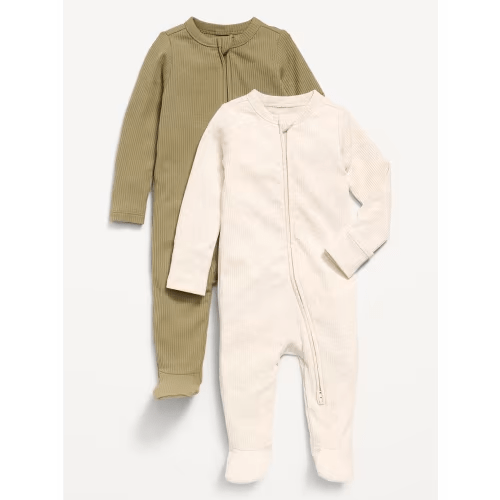 2-Way-Zip Sleep & Play Footed One-Piece 2-Pack for Baby