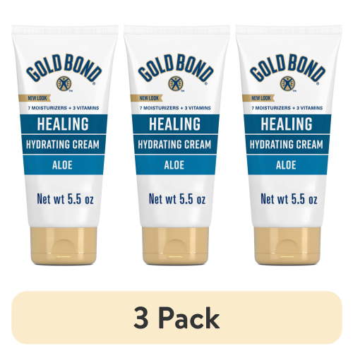 (3 pack) Gold Bond Healing Hydrating Body Lotion Cream, Dry Skin Moisturizer with Aloe, 5.5 oz