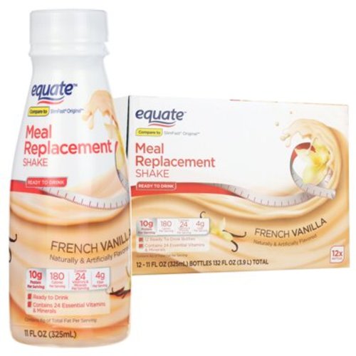 Equate Meal Replacement Shakes, French Vanilla, 11 fl oz, 12 Ct