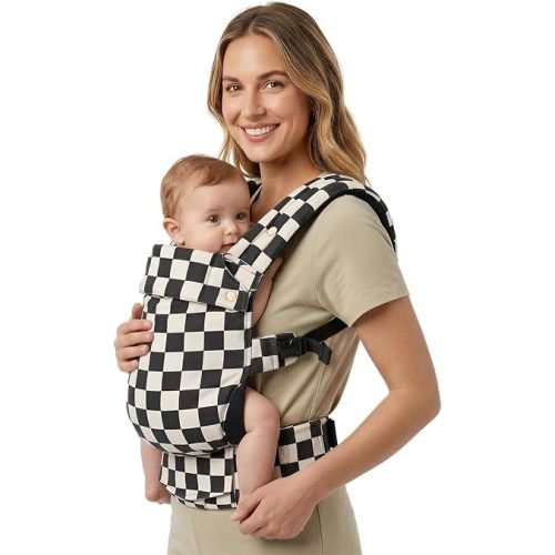 Baby Carrier Newborn to Toddler- 100% Pure Cotton Double-Side Skin-Friendly Baby Carrier,3 Carry Positions Newborn Carrier, Ergonomic,Cozy and Lightweight Infant Carrier for 7-40lbs,Checkerboard